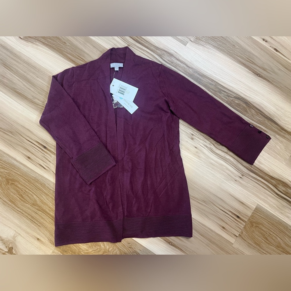 Evolution By Cyrus Womens Small S Burgundy Maroon Open Front Cardigan Stitch Fix